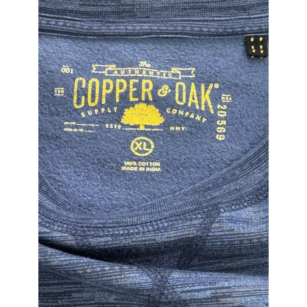 Copper‎ Oak Crew Neck Pullover Shirt Men XL Heather Blue LS